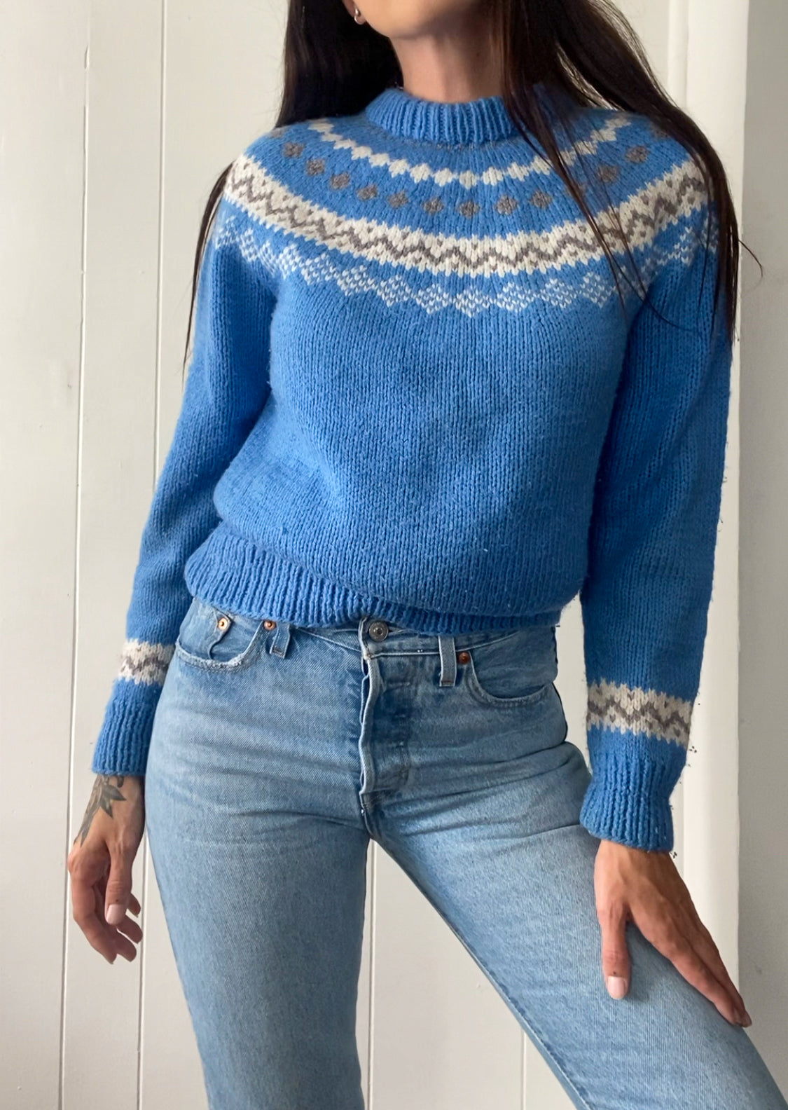 Vintage Hand Knit Nordic Jumper