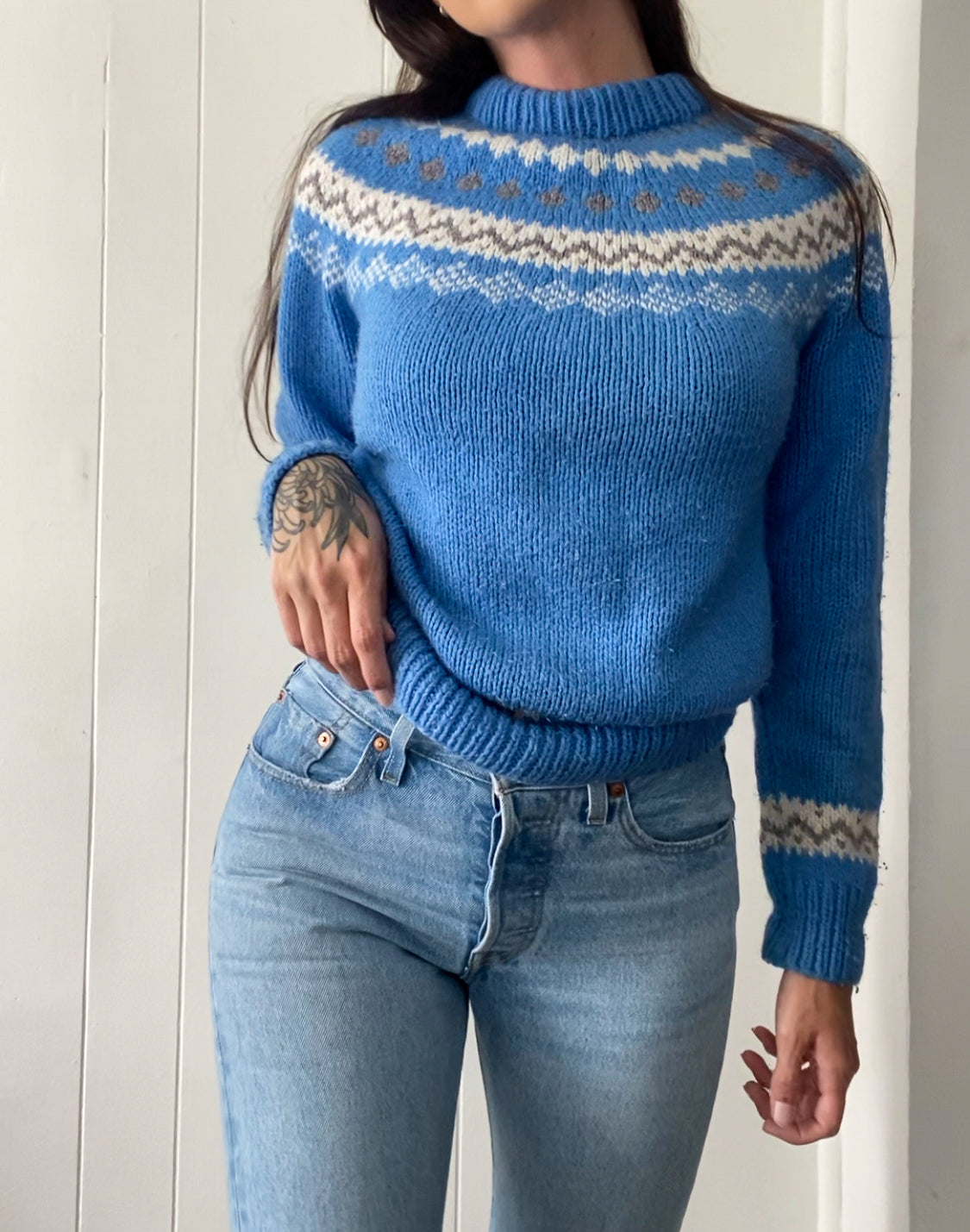 Vintage Hand Knit Nordic Jumper