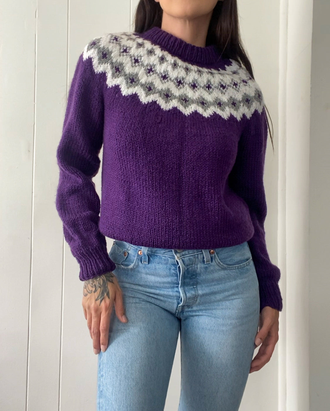 Vintage Hand Knit Nordic Jumper