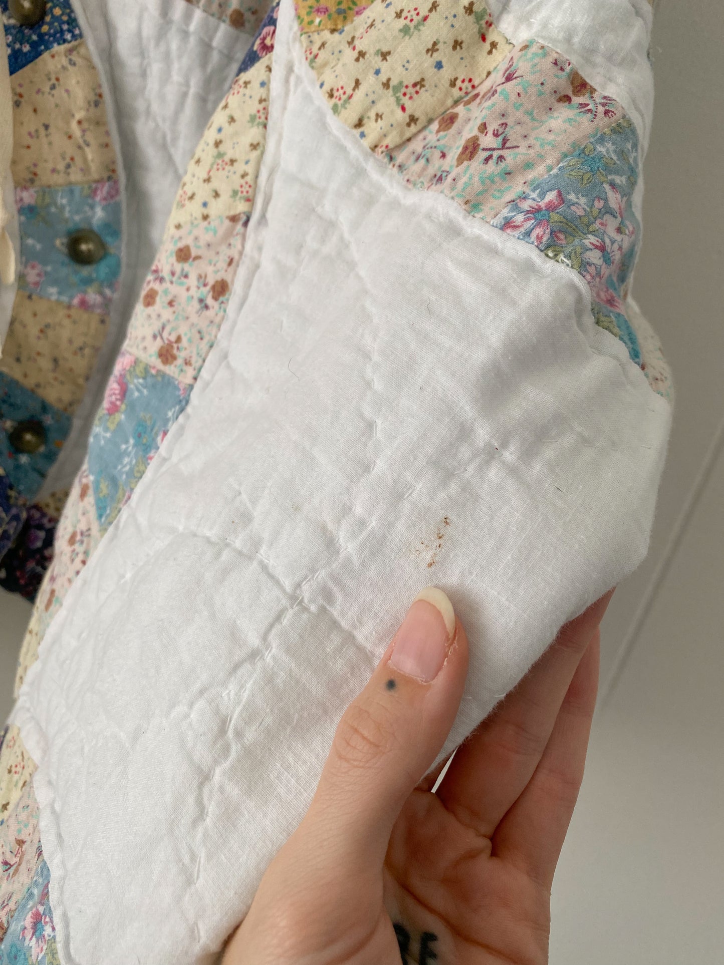 (S/M) Upcycled Vintage Quilt Jacket