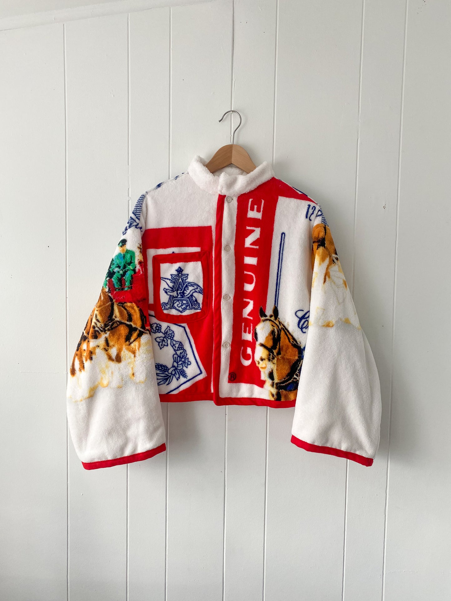 Upcycled Budweiser Blanket Coat