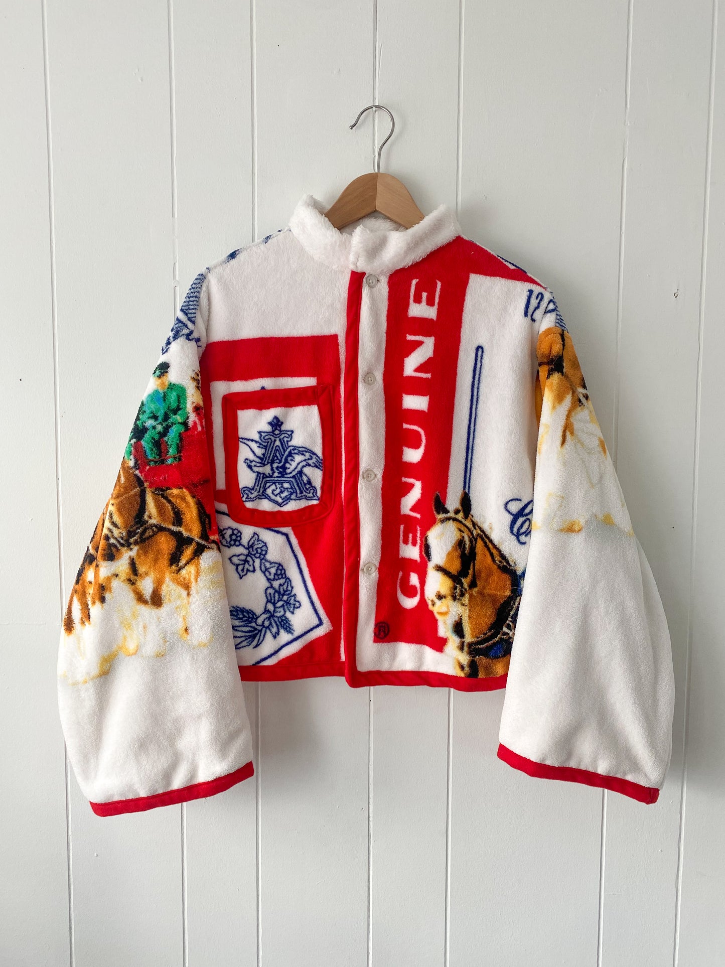 Upcycled Budweiser Blanket Coat