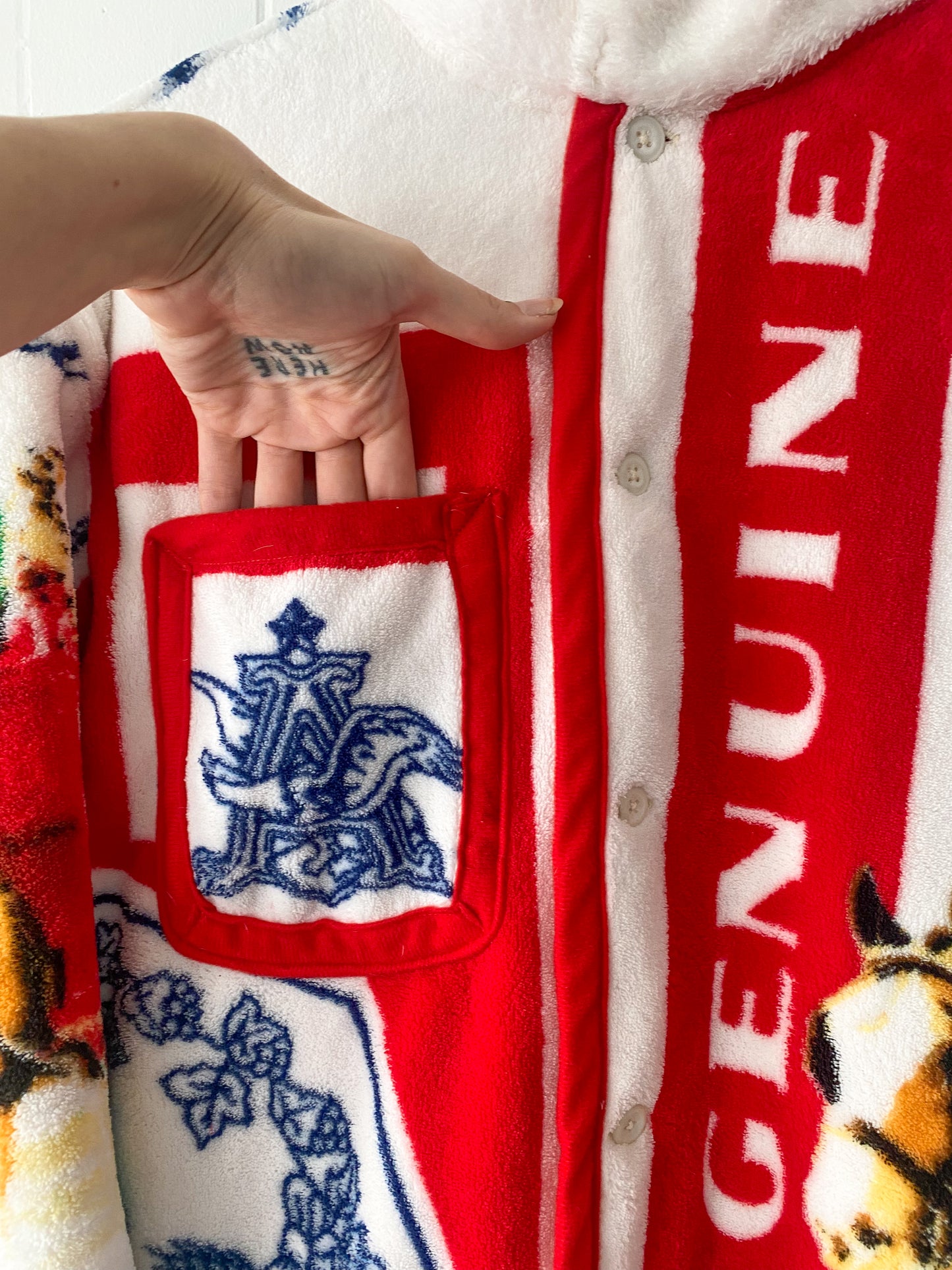 Upcycled Budweiser Blanket Coat