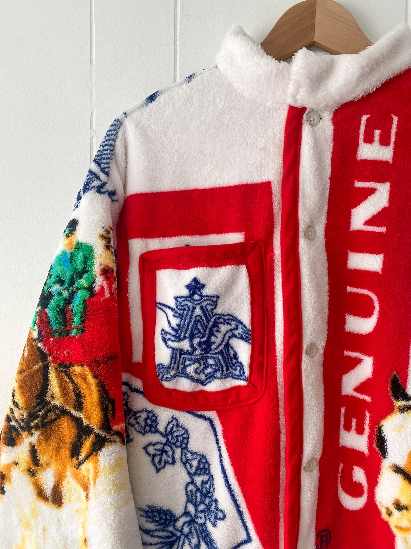 Upcycled Budweiser Blanket Coat