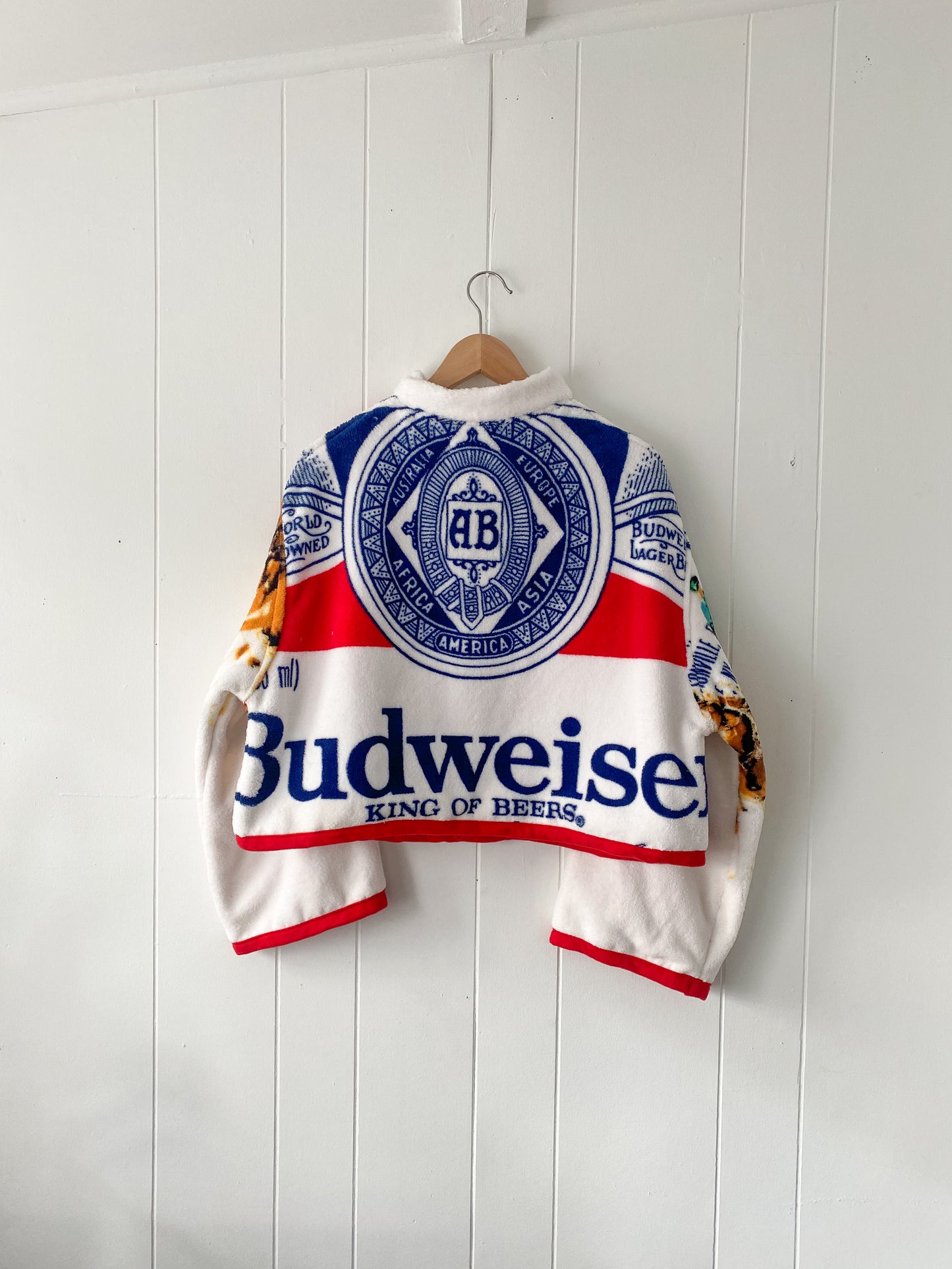 Upcycled Budweiser Blanket Coat