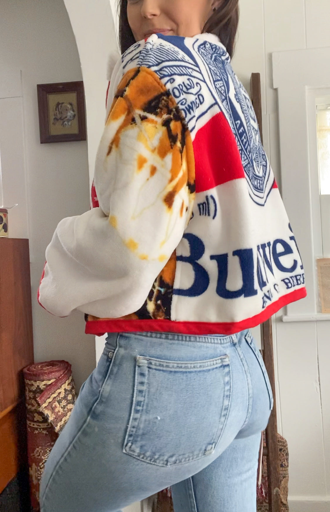Upcycled Budweiser Blanket Coat