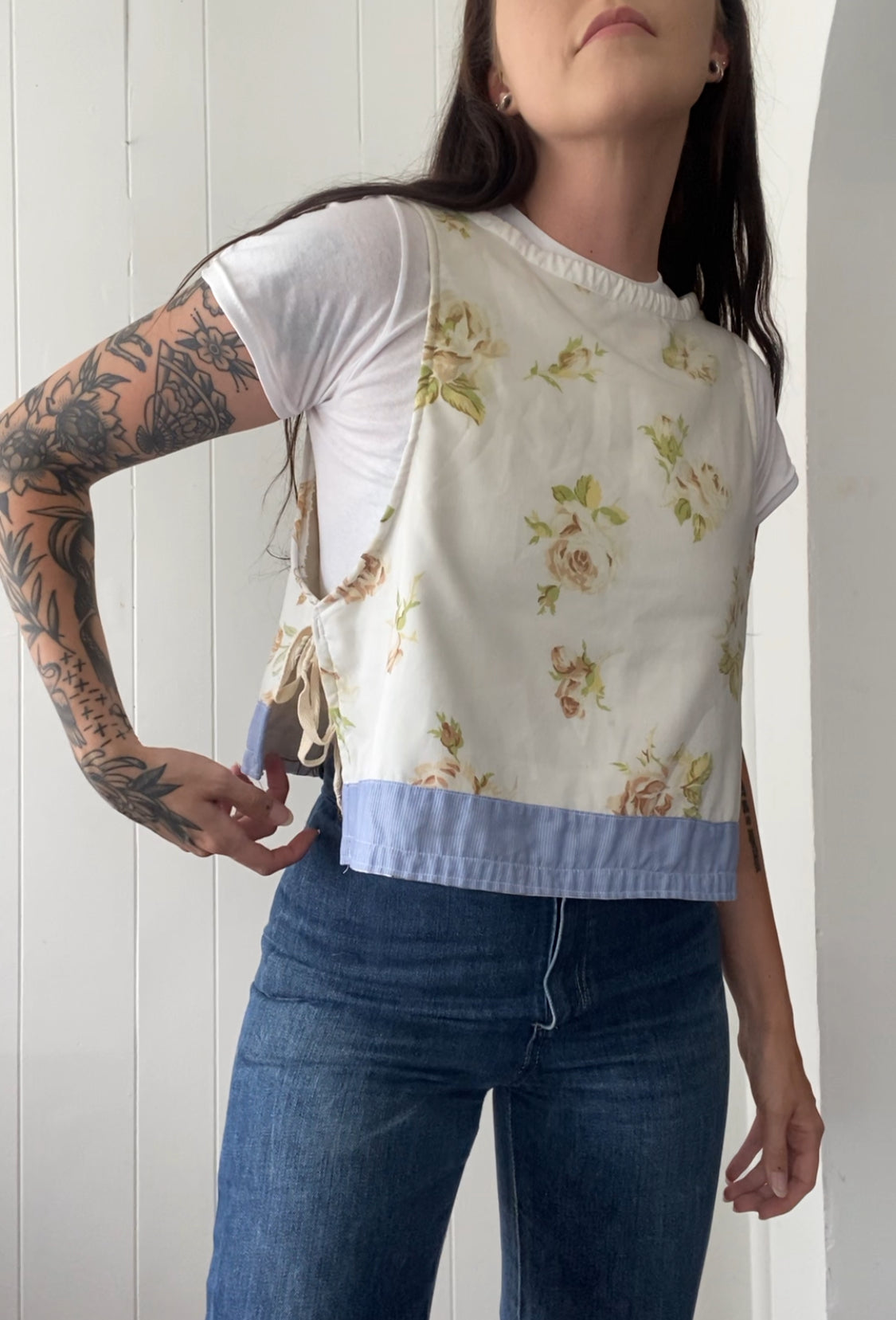 Upcycled Vintage Side Tie Tank Top