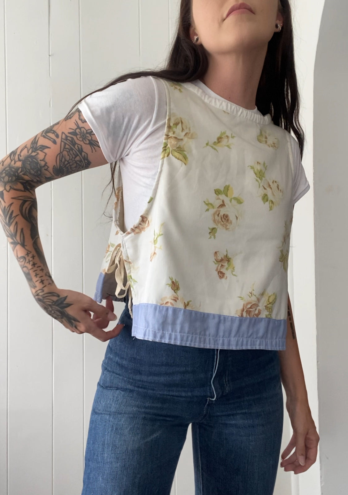 Upcycled Vintage Side Tie Tank Top