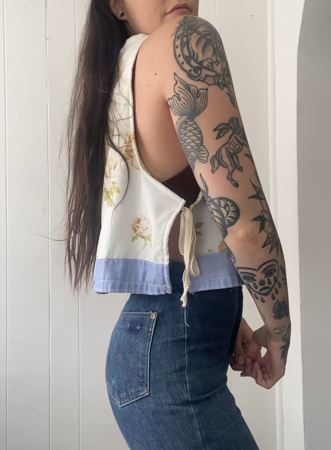 Upcycled Vintage Side Tie Tank Top