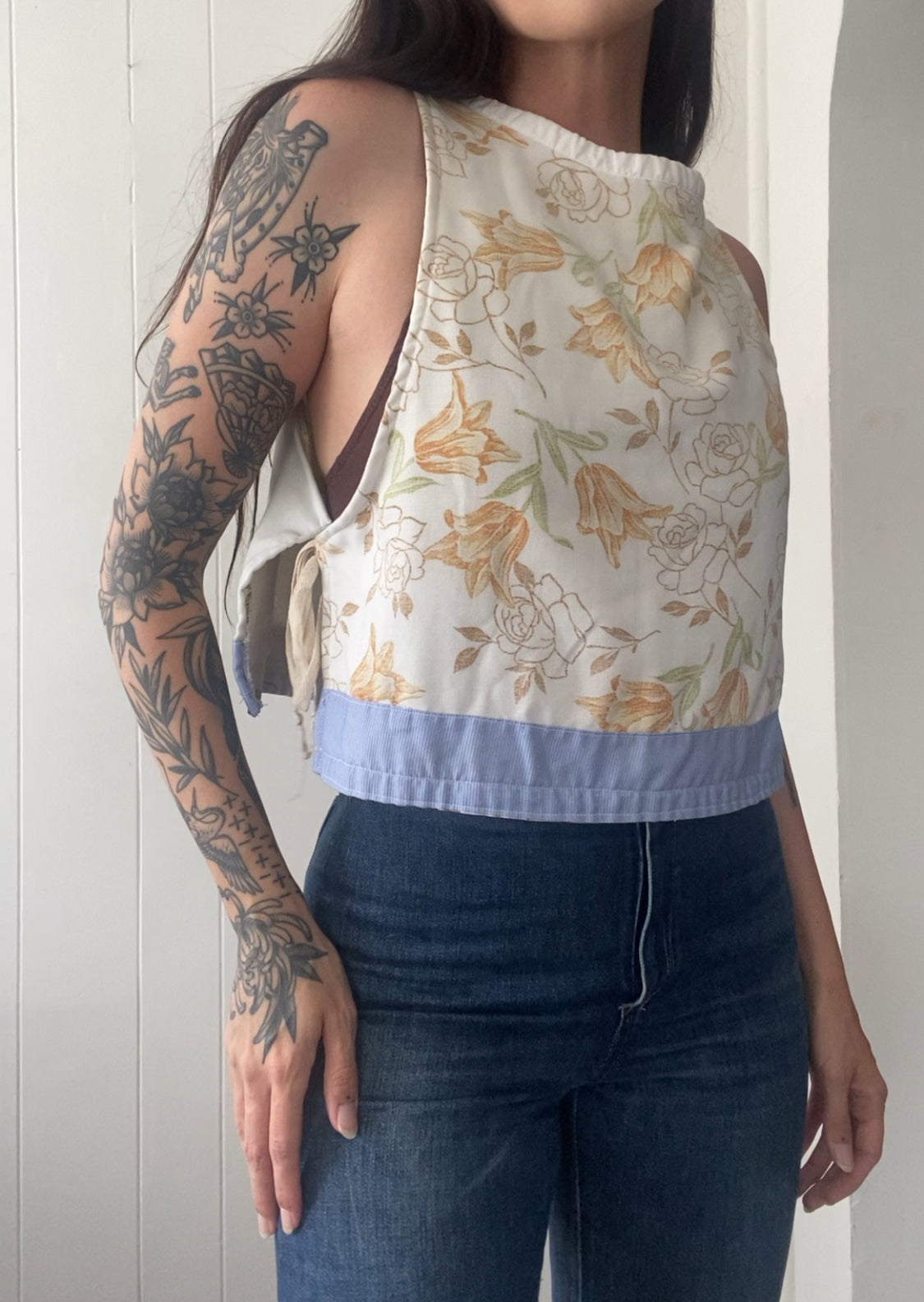 Upcycled Vintage Side Tie Tank Top