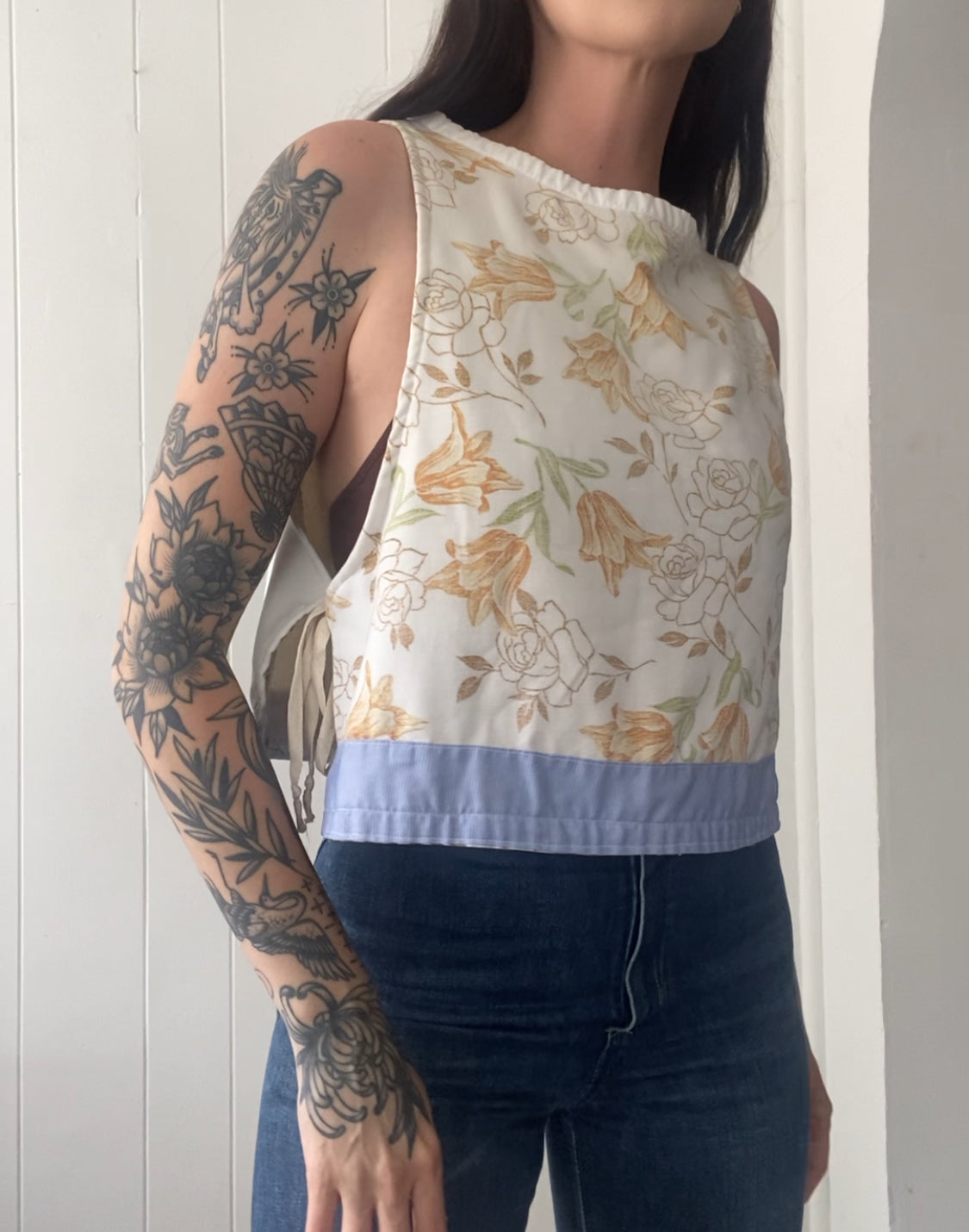 Upcycled Vintage Side Tie Tank Top