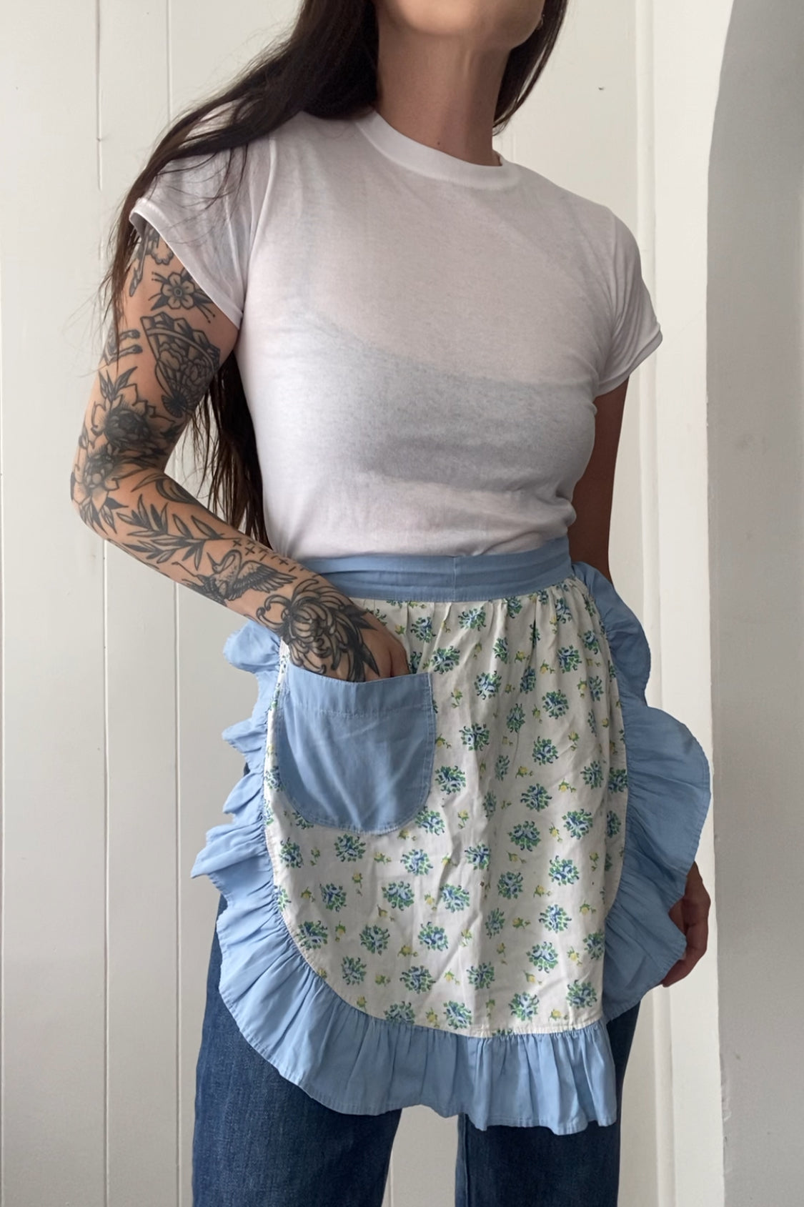 Vintage Floral & Frills Apron