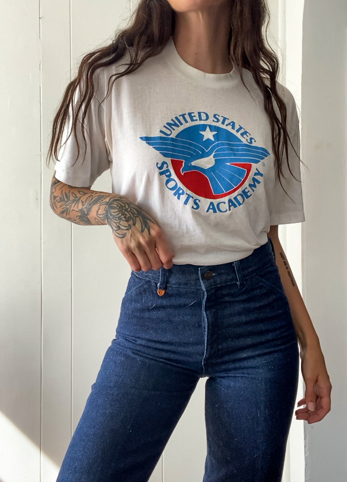 M/L Single Stitch United States Sports Academy Tee