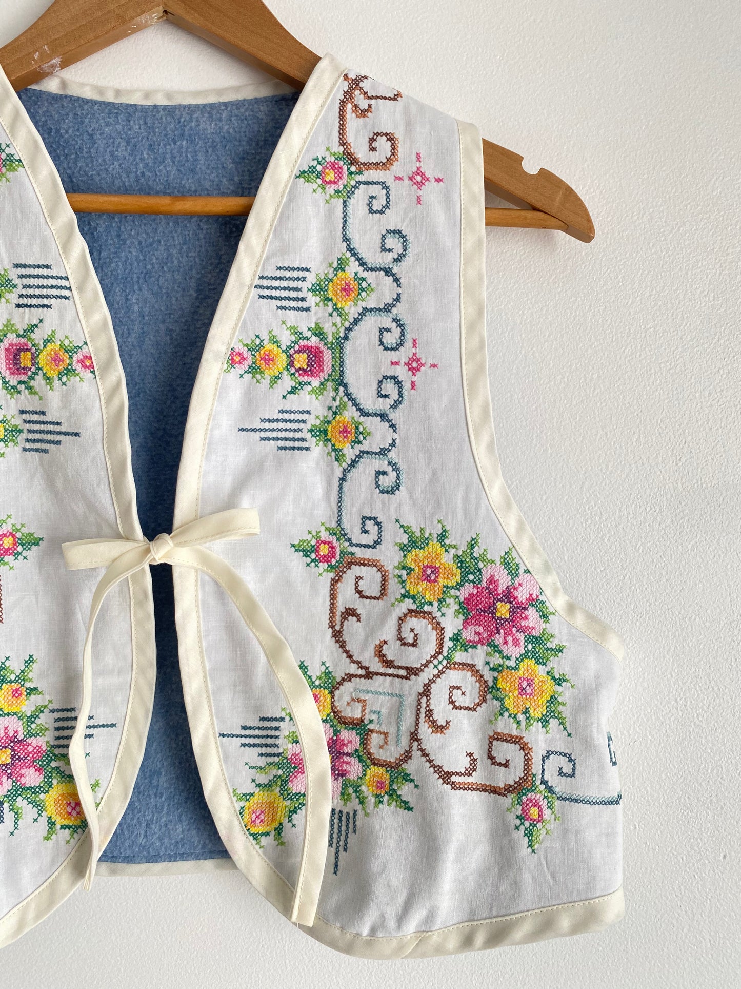 Upcycled Tie-Front Vest