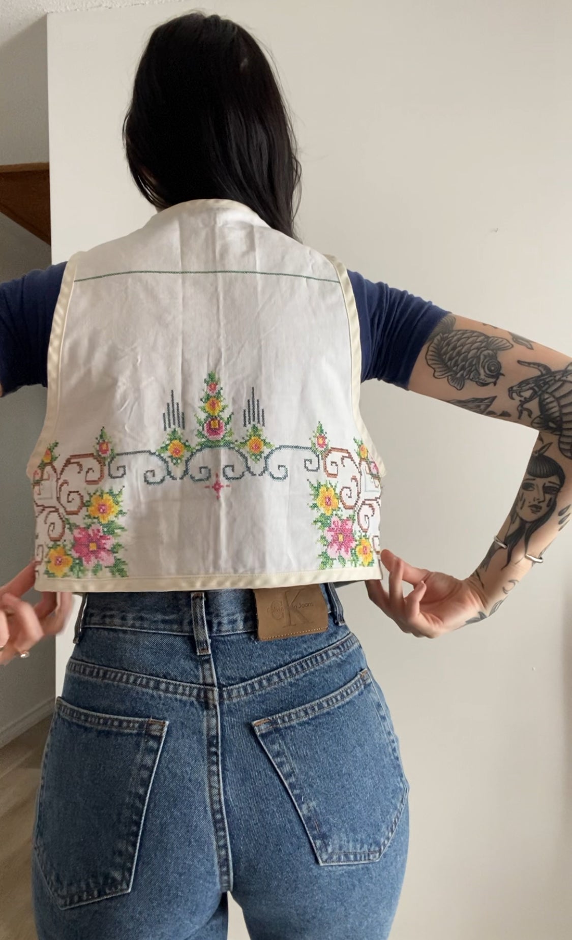 Upcycled Tie-Front Vest