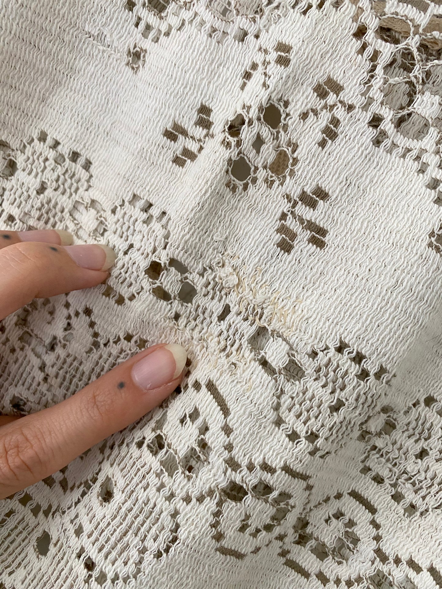 Upcycled Tie Front Lace Blouse