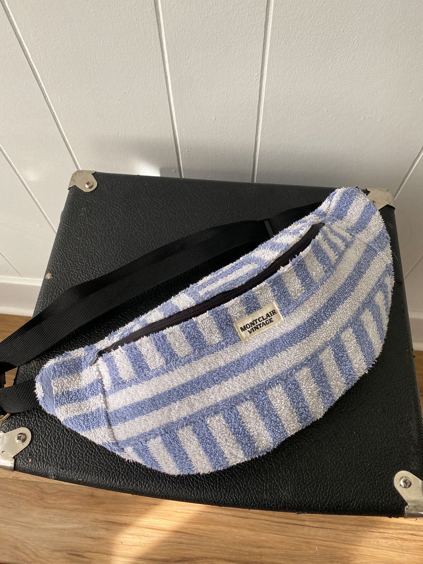 Upcycled Vintage Stripe Towel Fanny Pack
