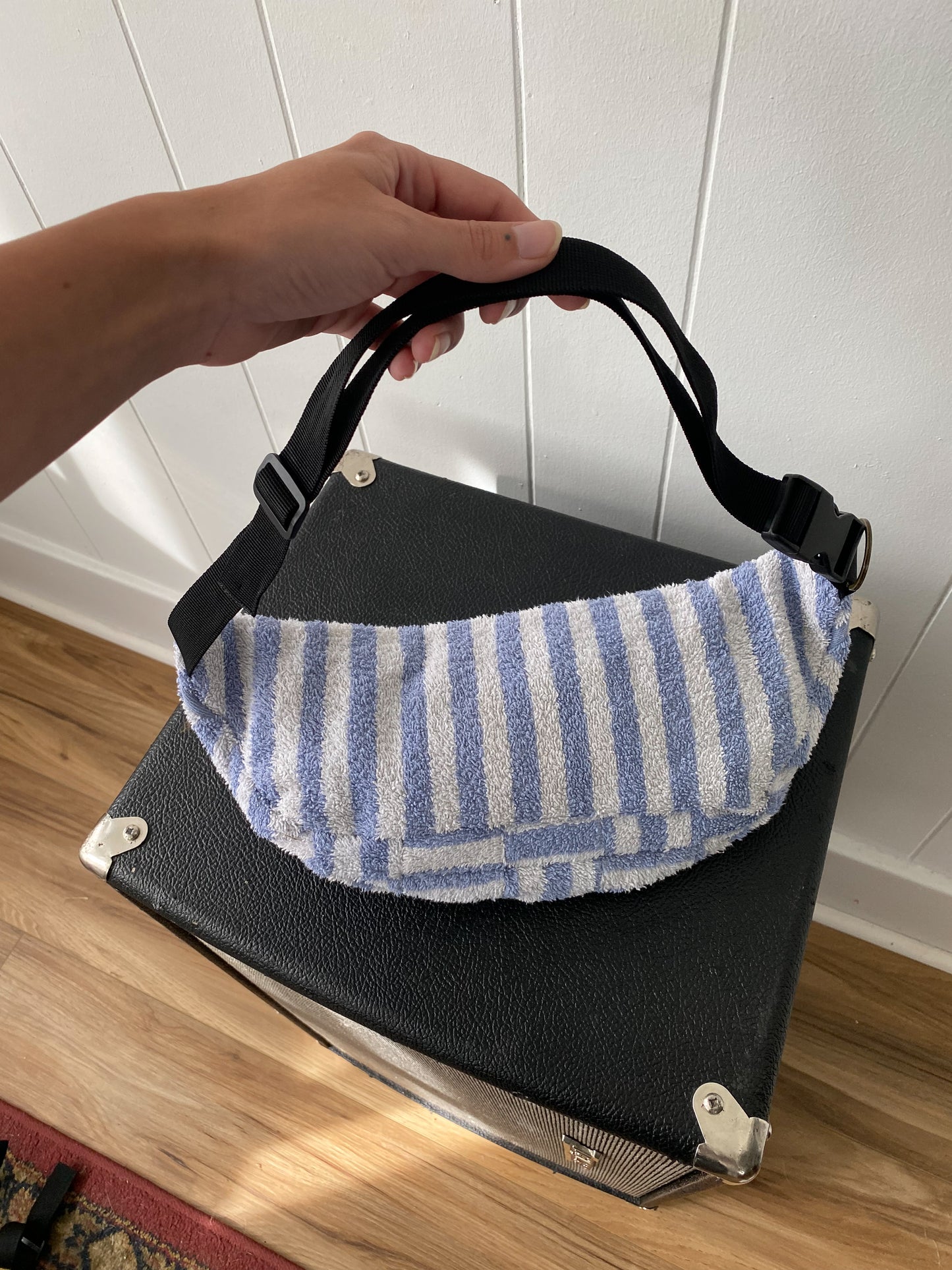 Upcycled Vintage Stripe Towel Fanny Pack