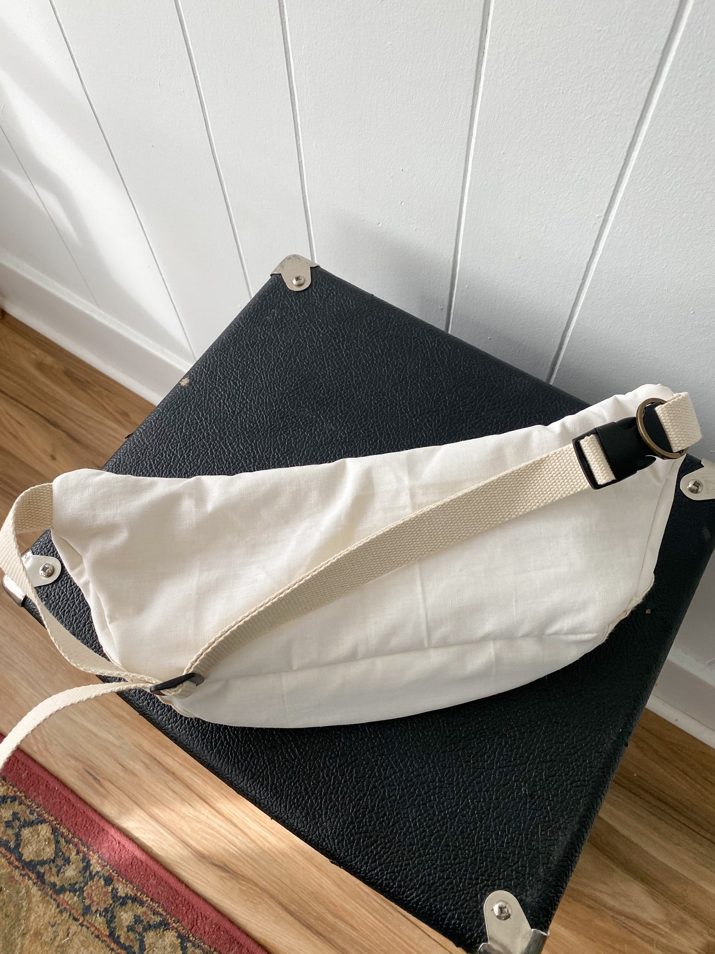 Upcycled Eyelet & Ribbon Fanny Pack