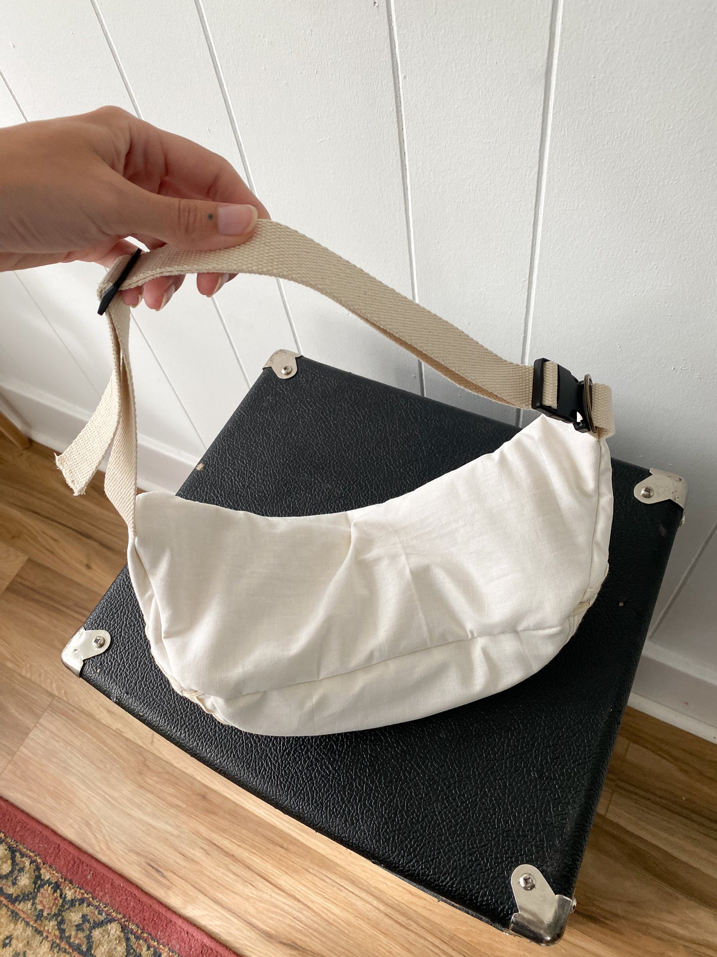 Upcycled Eyelet & Ribbon Fanny Pack