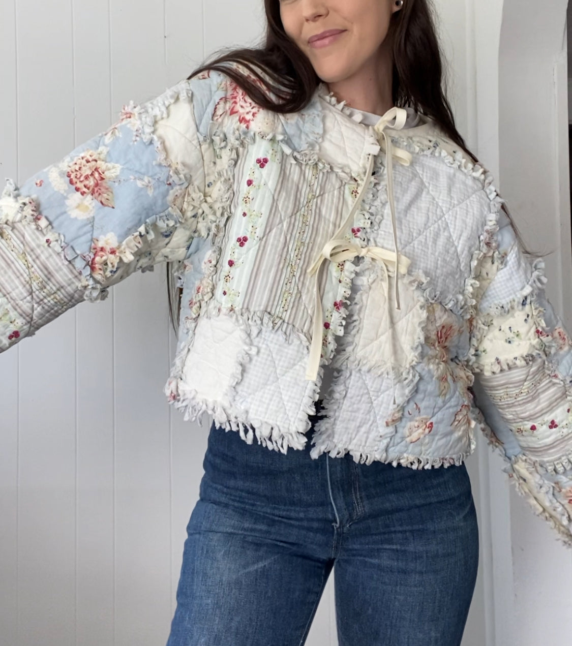 Upcycled Floral Quilt Jacket
