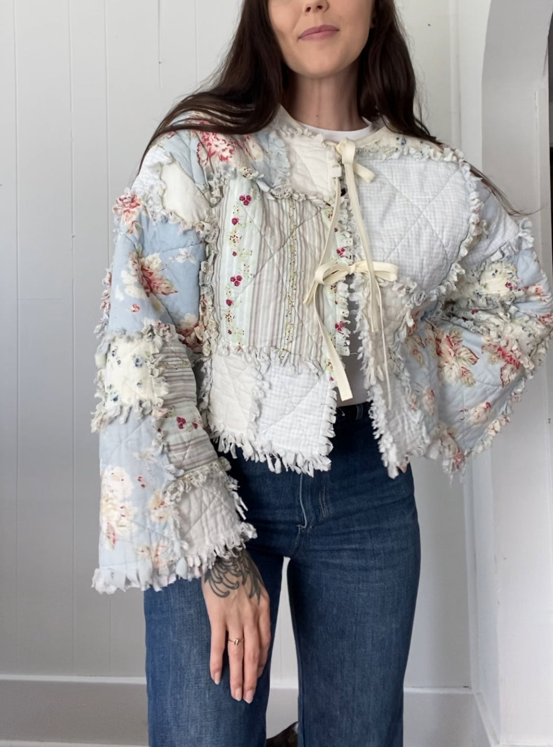 Upcycled Floral Quilt Jacket