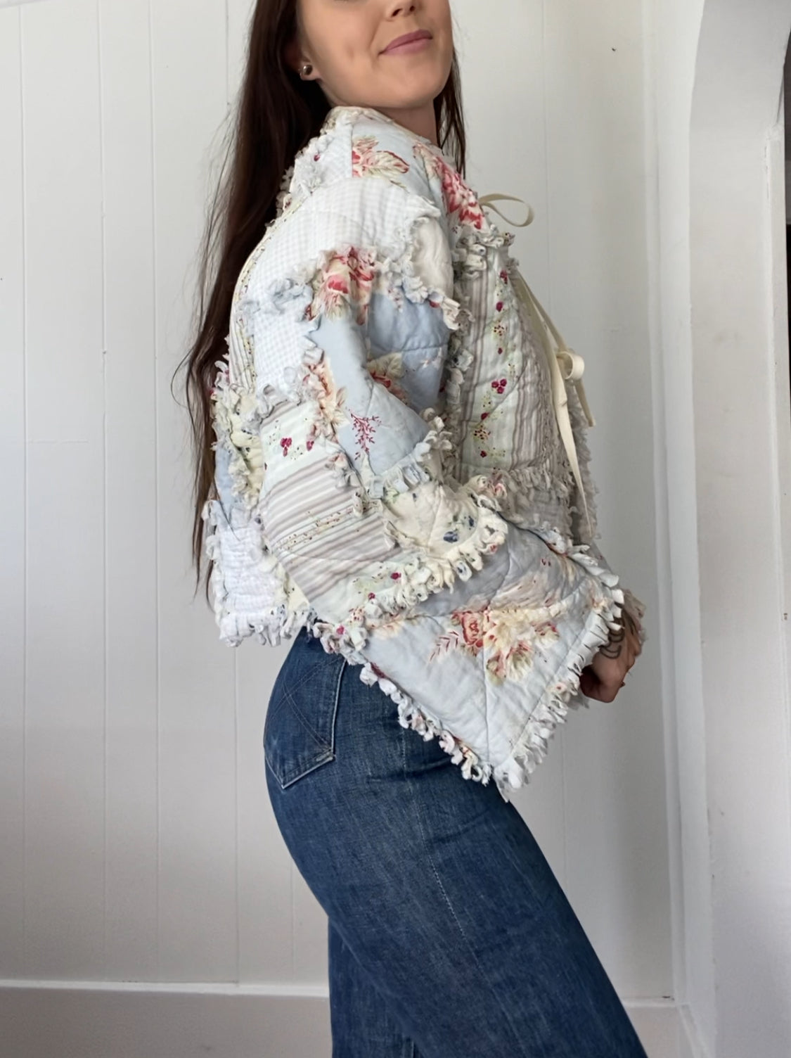 Upcycled Floral Quilt Jacket