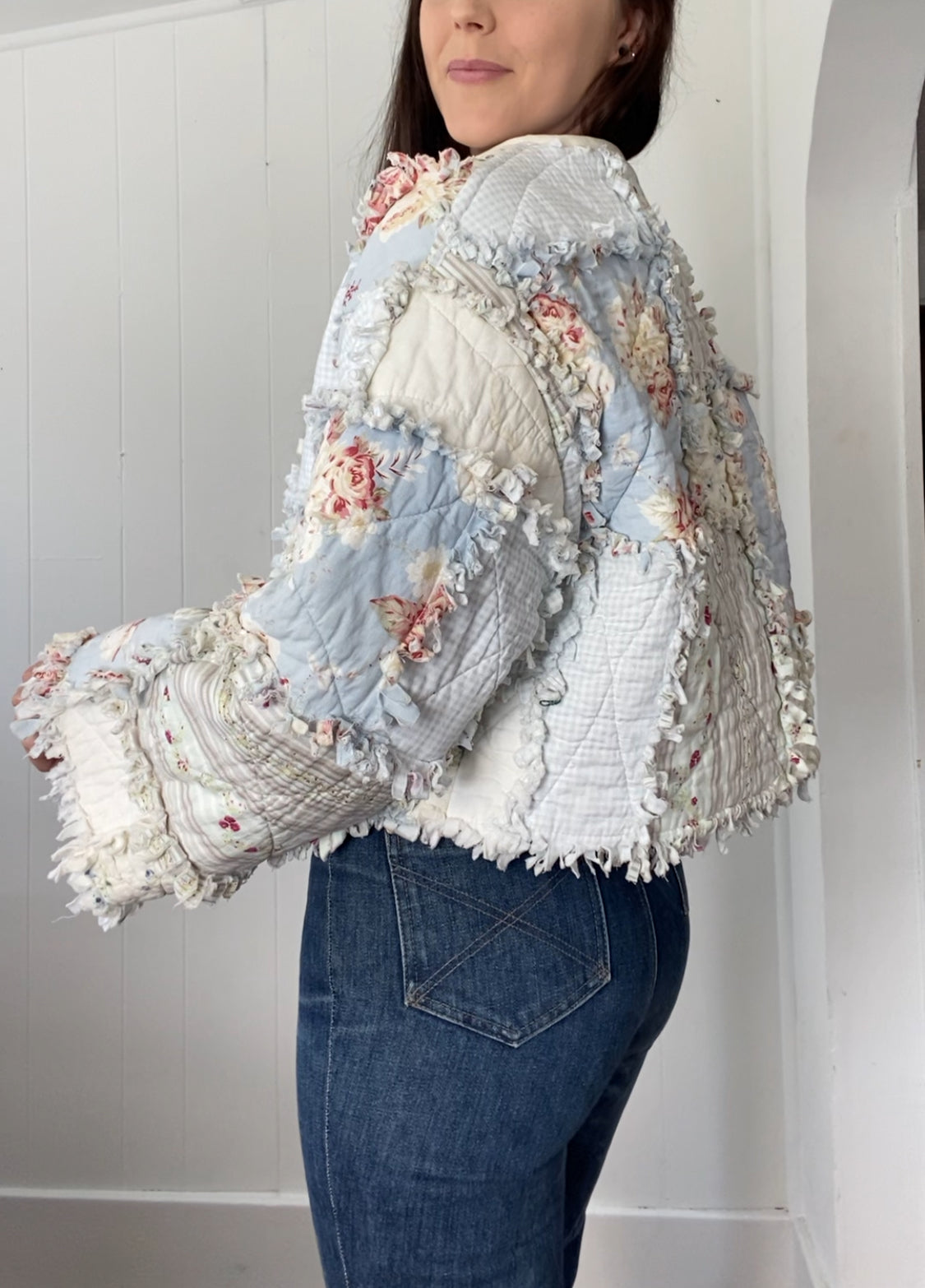 Upcycled Floral Quilt Jacket