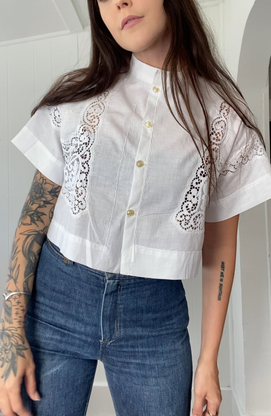 Upcycled Button Up Blouse