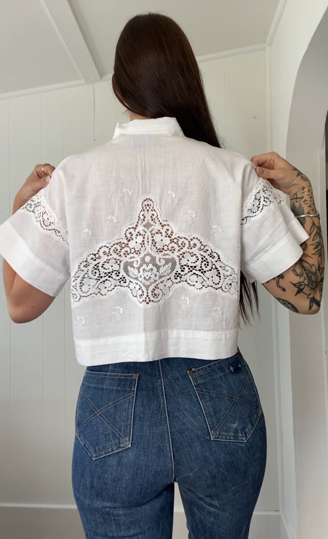 Upcycled Button Up Blouse