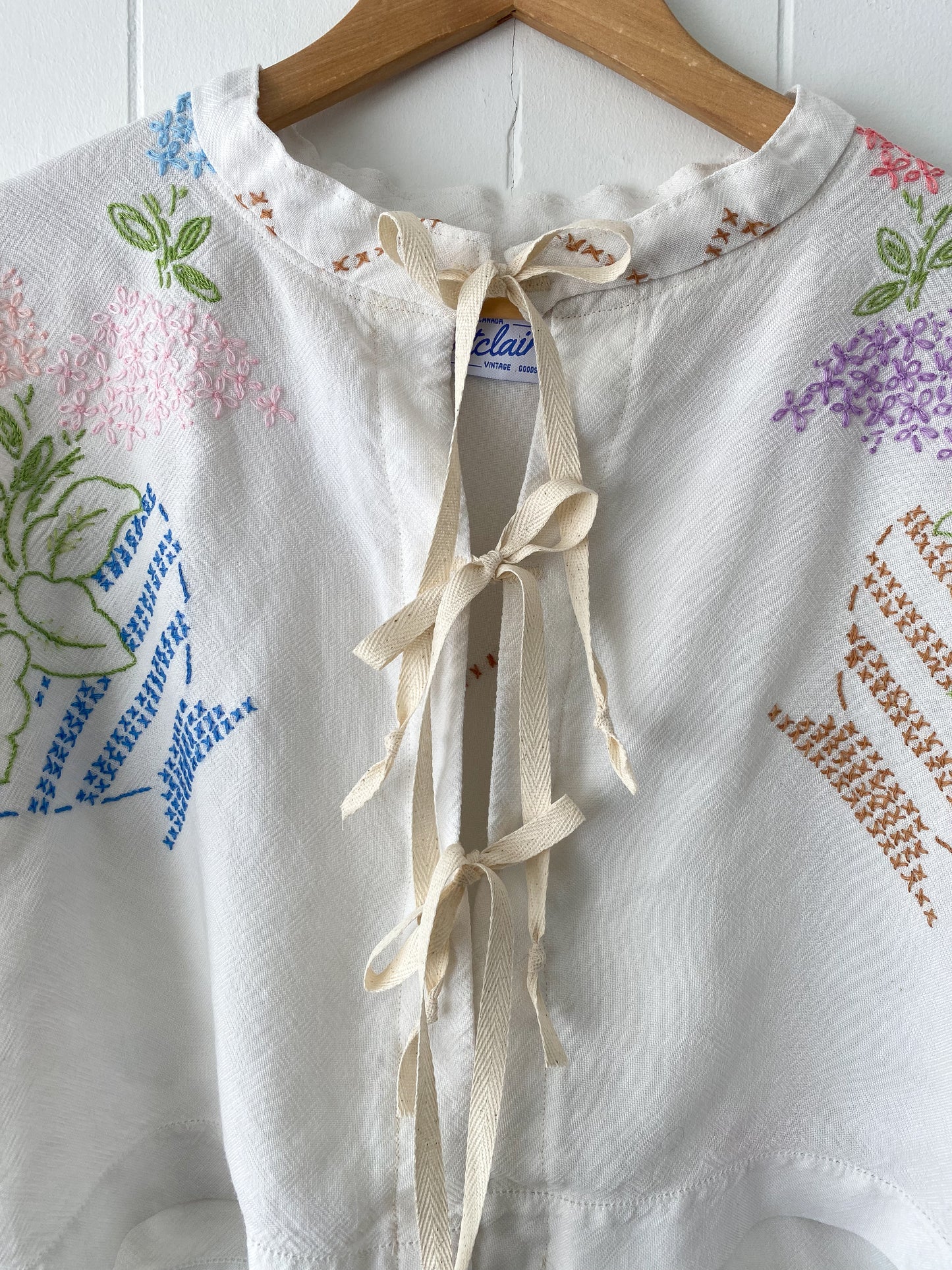 Upcycled Vintage Tie-Front Blouse