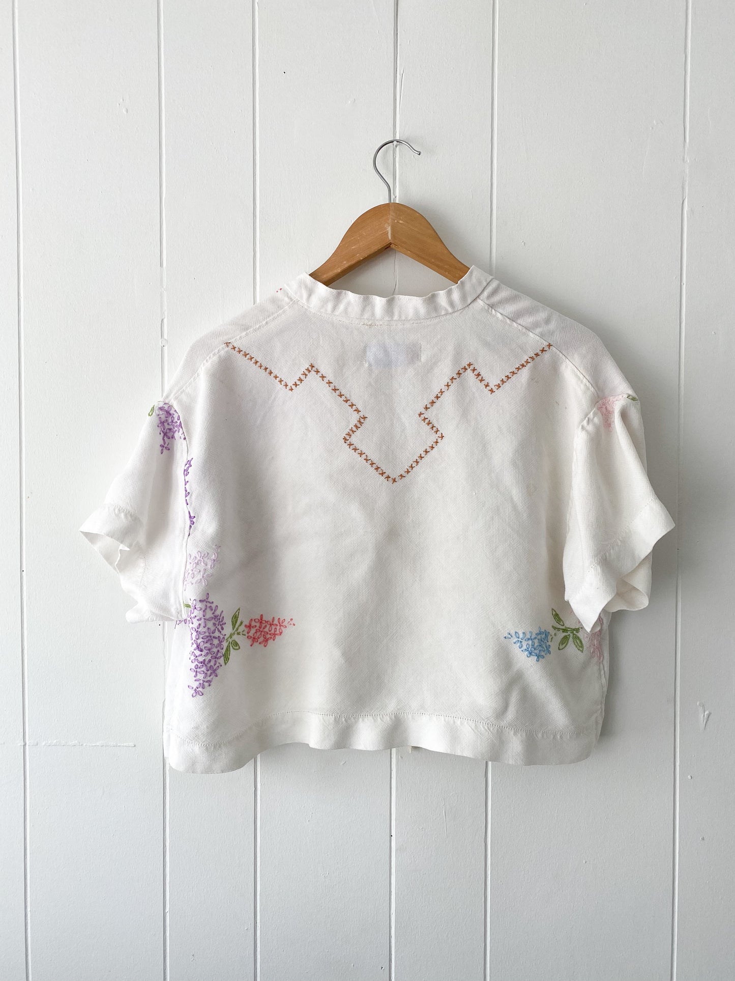 Upcycled Vintage Tie-Front Blouse