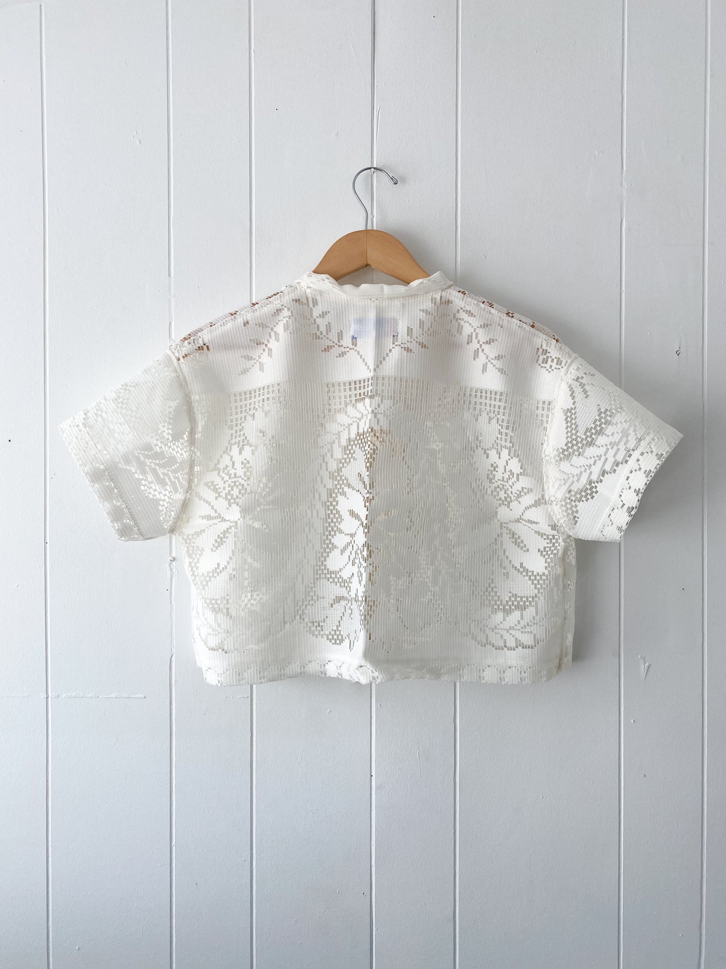 Upcycled Tie Front Lace Blouse