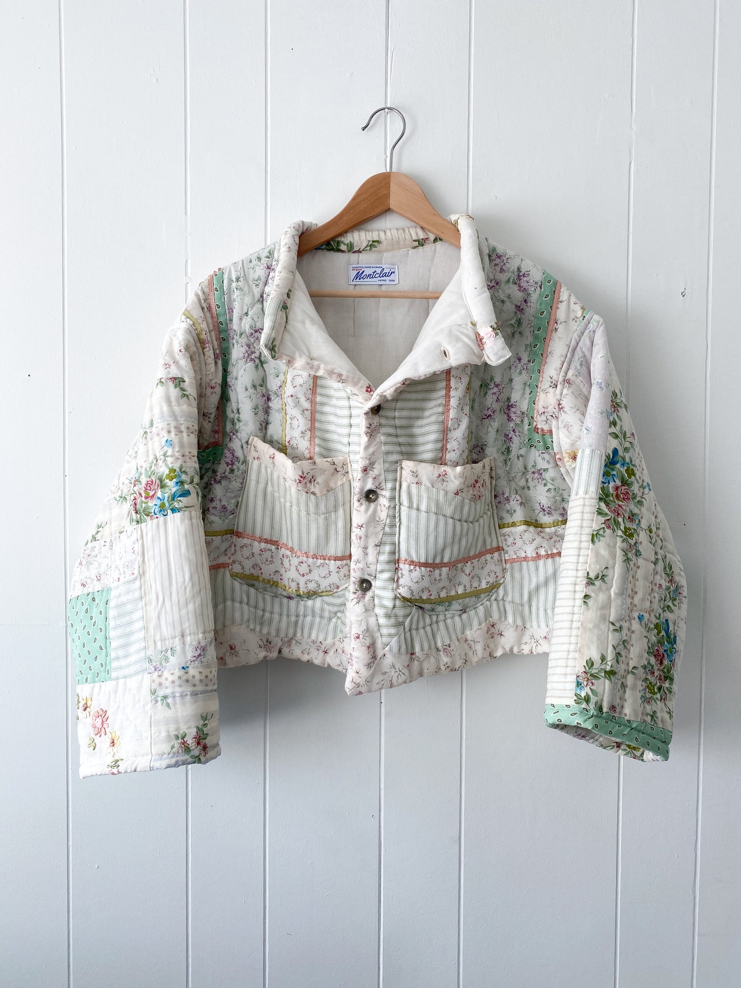 (M/L) Upcycled Vintage Quilt Jacket