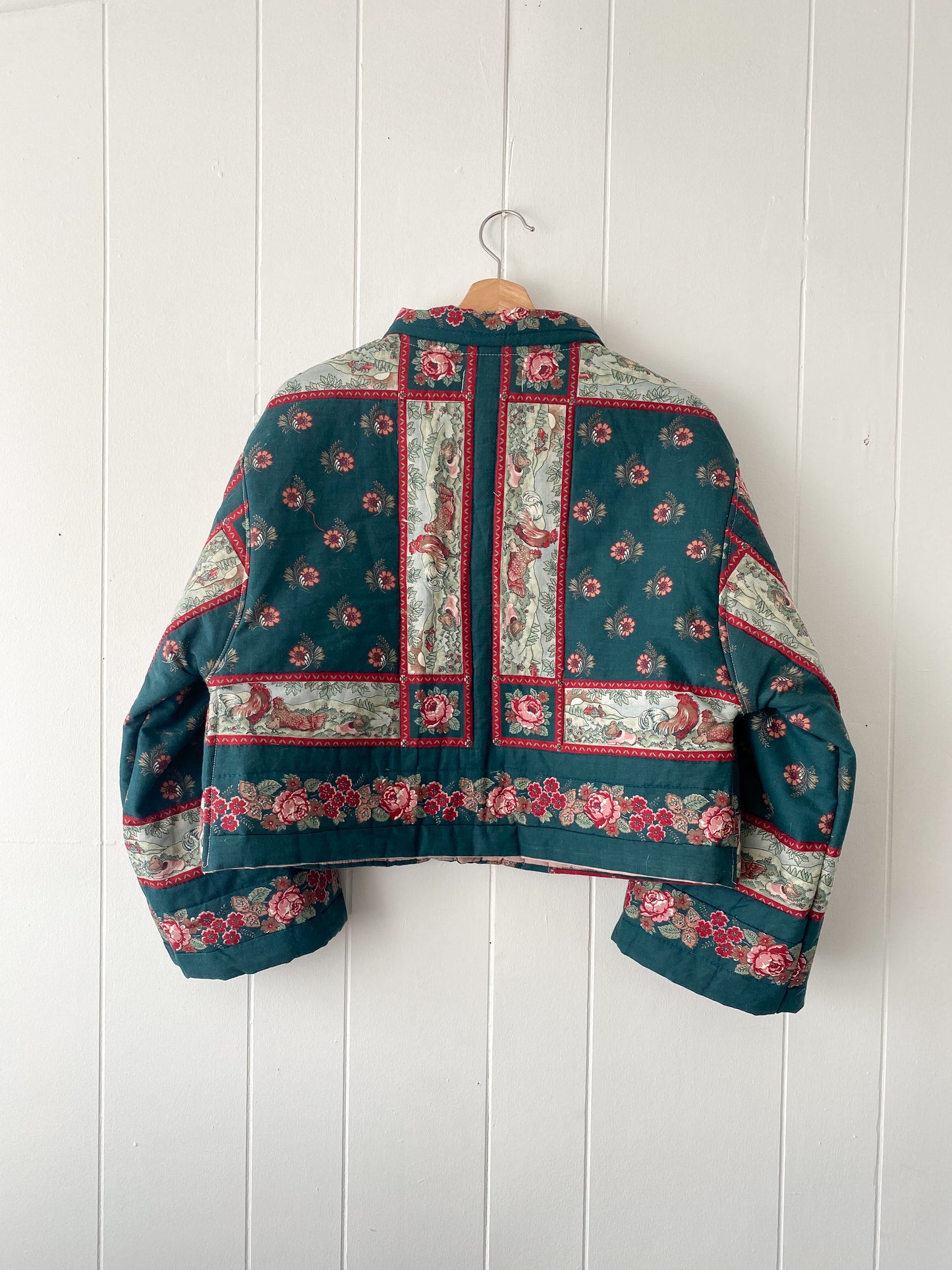 (S/M) Upcycled Vintage Quilt Jacket