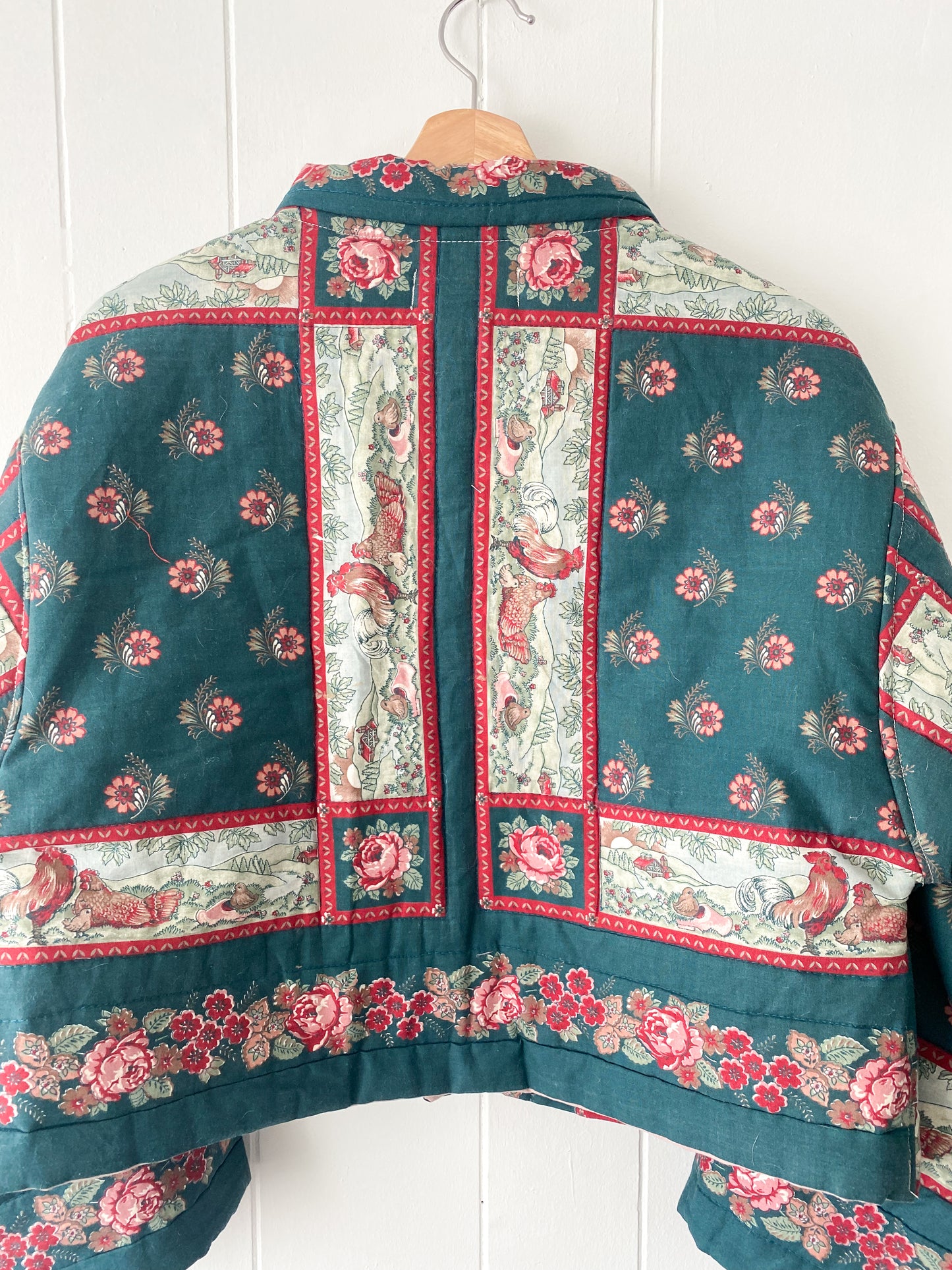 (S/M) Upcycled Vintage Quilt Jacket