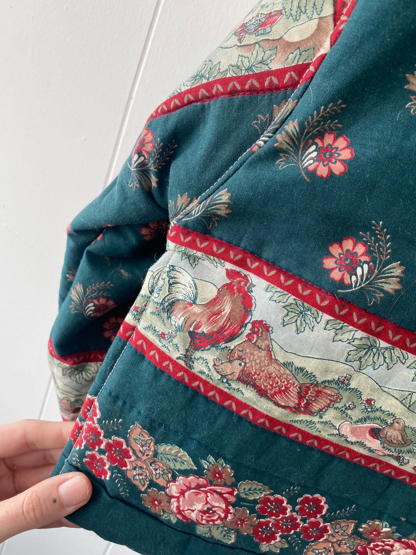 (S/M) Upcycled Vintage Quilt Jacket