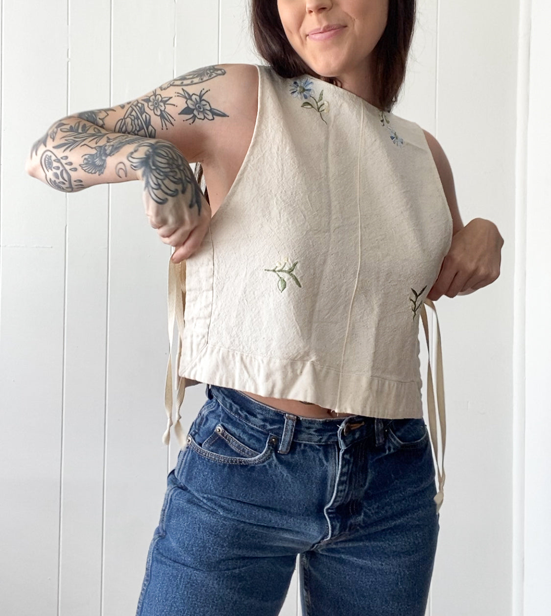 Upcycled Side-Tie Tank Top