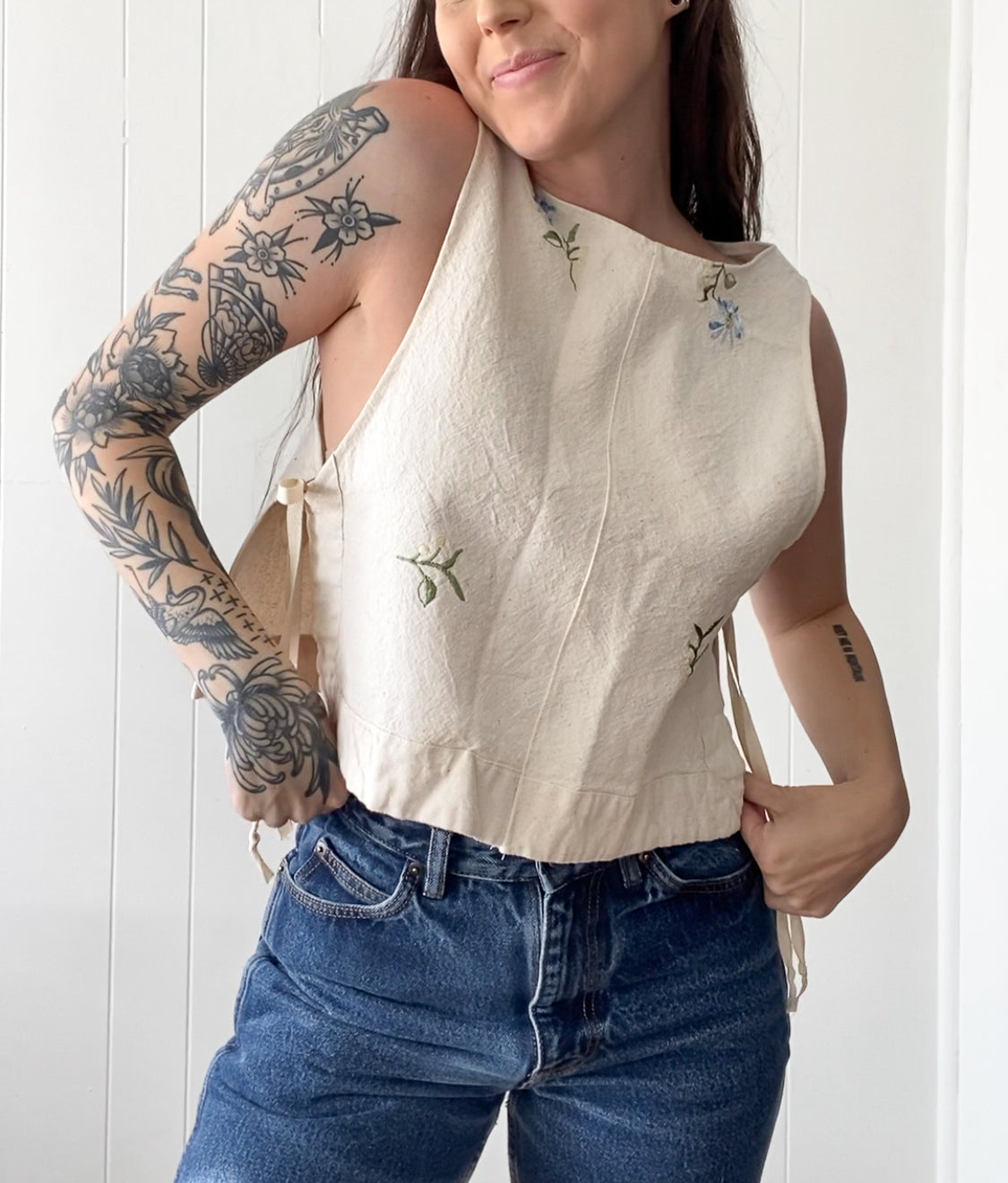 Upcycled Side-Tie Tank Top