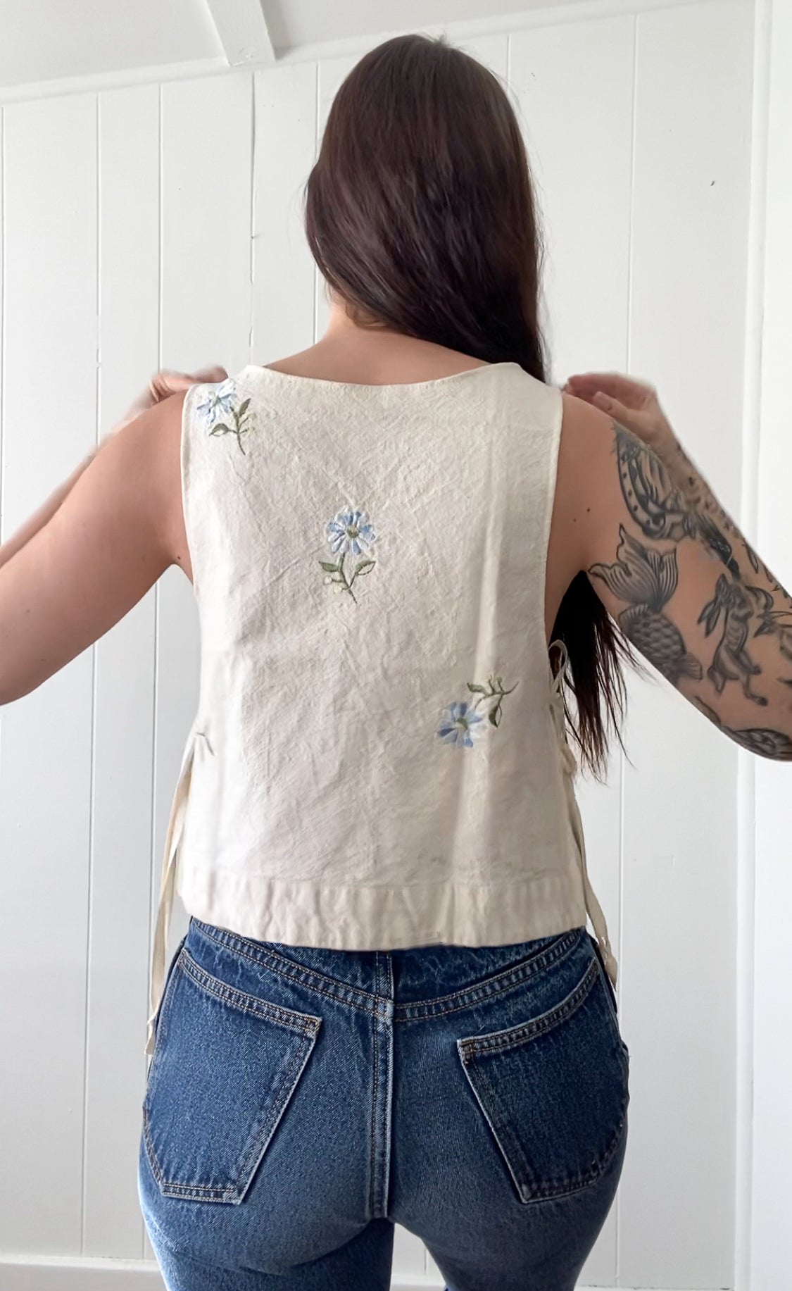 Upcycled Side-Tie Tank Top