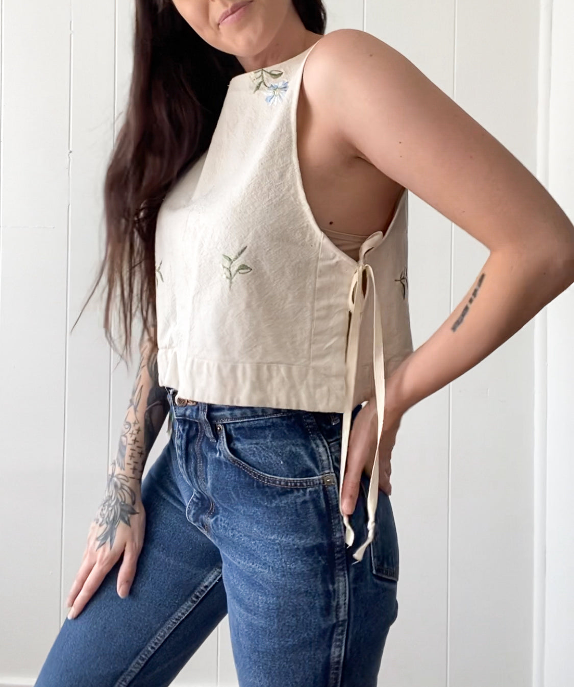Upcycled Side-Tie Tank Top