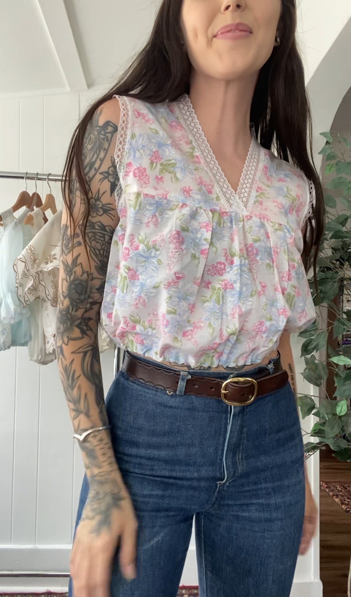 Reworked Vintage Nightgown Top