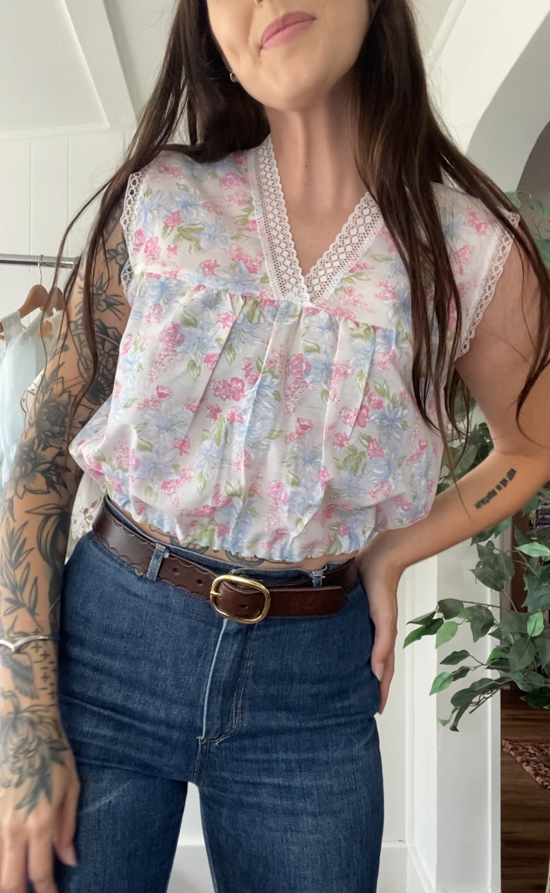 Reworked Vintage Nightgown Top
