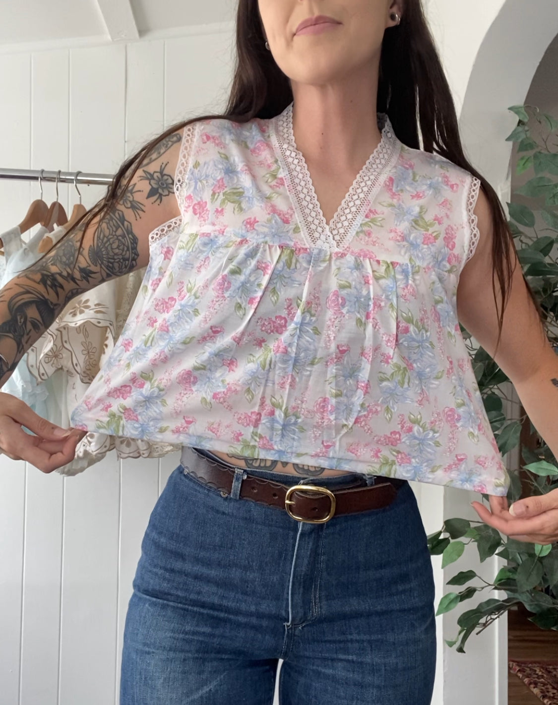 Reworked Vintage Nightgown Top