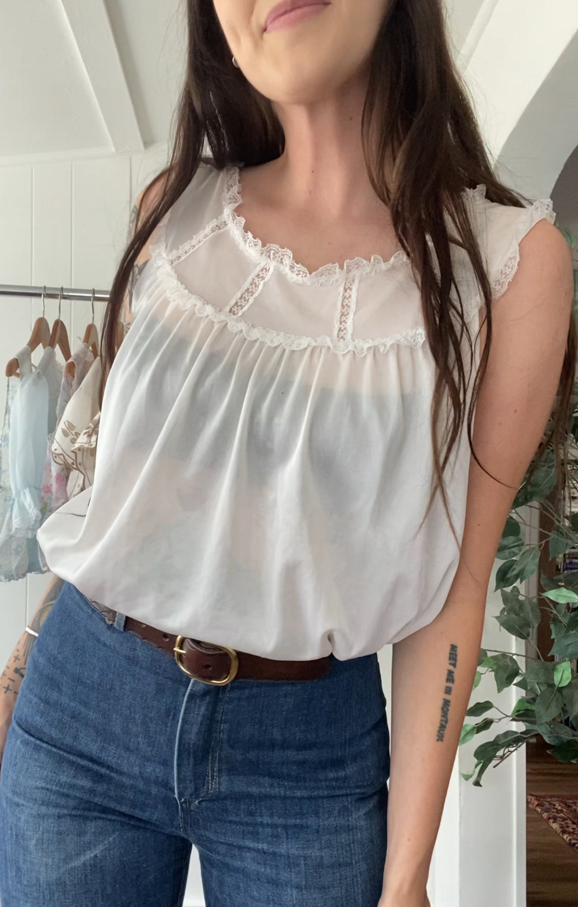 Reworked Vintage Nightgown Top
