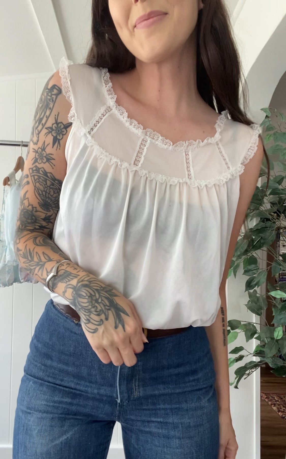 Reworked Vintage Nightgown Top