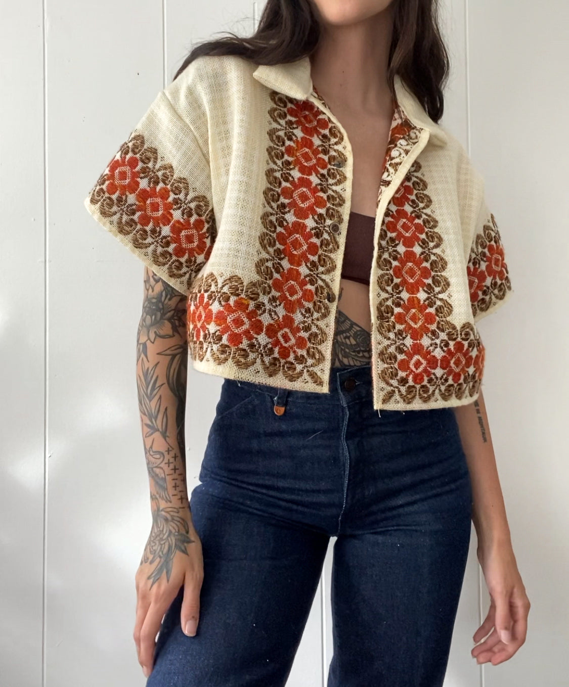 Upcycled Woven Button Up