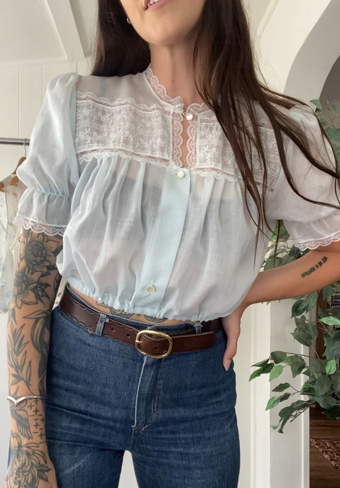 Reworked Vintage Nightgown Top