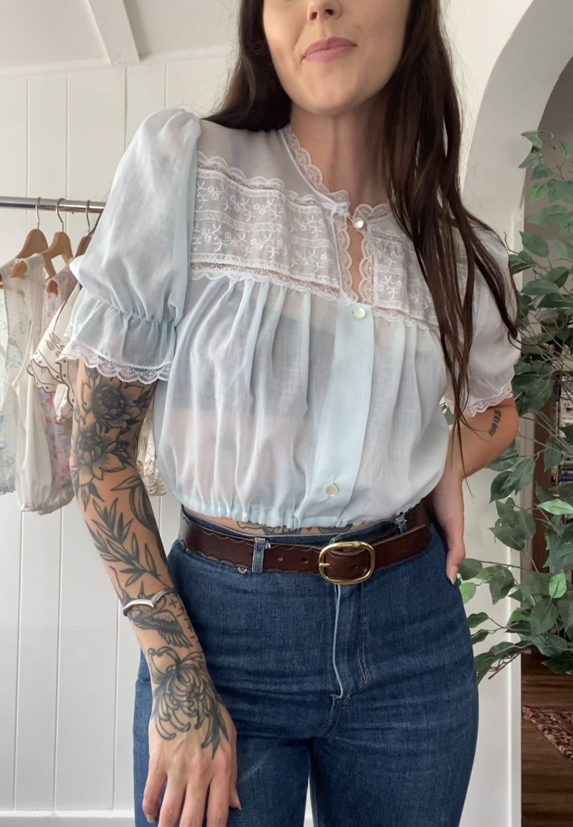 Reworked Vintage Nightgown Top