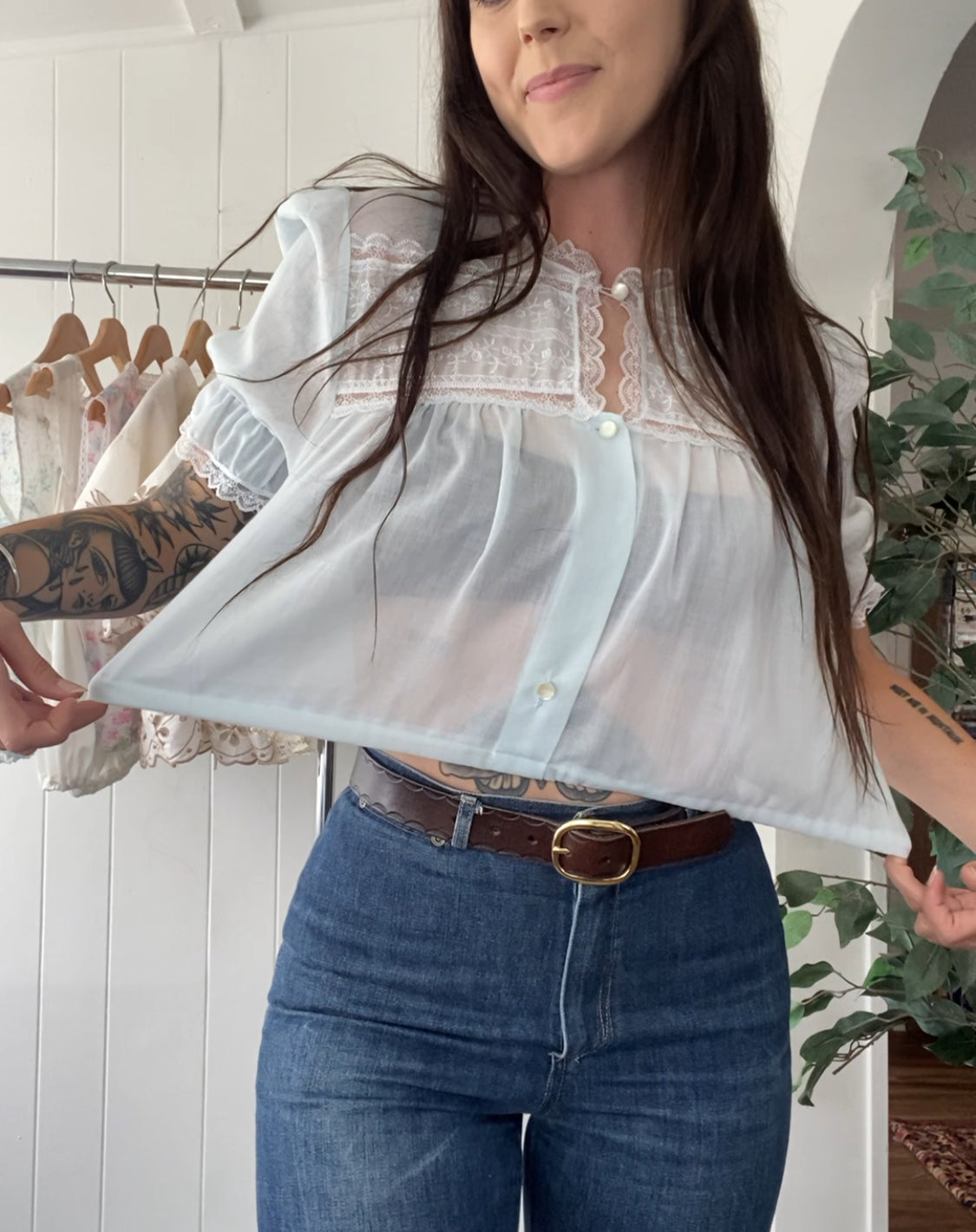 Reworked Vintage Nightgown Top